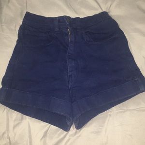 American Apparel blue high waisted shorts